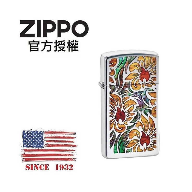 Zippo 火焰花藝 窄版 防風打火機 美國設計款from 誠品線上at Shop Com Tw