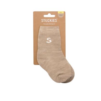 Stuckies 羊毛防滑襪/ Pebble/ 0-6個月/ 無止滑