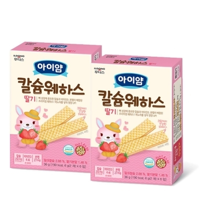 韓國ILDONG FOODIS日東 藜麥威化餅-鈣+草莓口味 2入組 