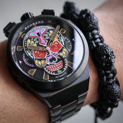 BOMBERG 炸彈錶 BOLT-68 NEO 系列 黑色卡拉維拉計時手錶(BF44CHAPBA.04-2.12) 