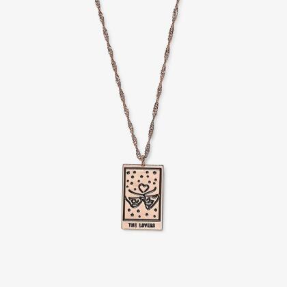 Pura Vida 美國手工 TAROT CARD PENDANT 玫瑰金塔羅牌愛侶項鍊 