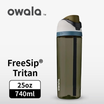 【Owala】Freesip Tritan 彈蓋+可拆式吸管運動水壺 專利雙飲口 -740ml-越野綠 