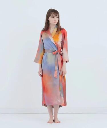 【Foo Tokyo】東京設計師限定款 渡假真絲高檔睡袍/晚霞/FREE 
