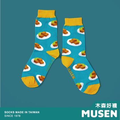 木森好襪MUSEN SOCKS台灣美食滿版針織襪/ 臭豆腐 