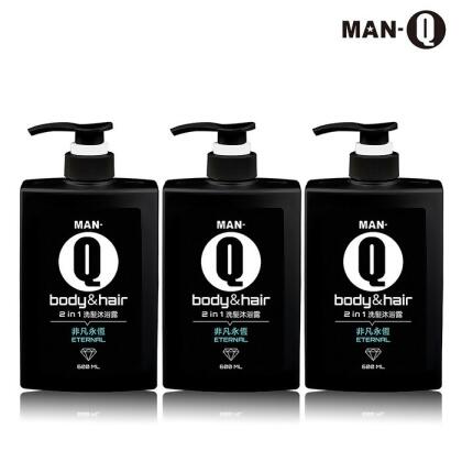 MAN-Q 2 in1非凡永恆洗髮沐浴露x3入(600ml/入) 