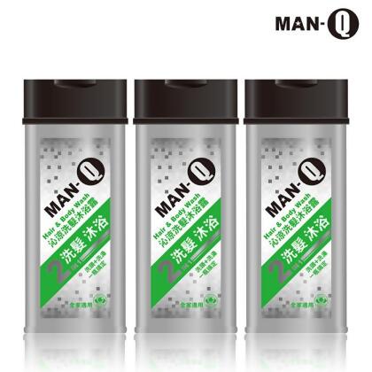 MAN-Q 2in1沁涼洗髮沐浴露x3入(350ml/入) 