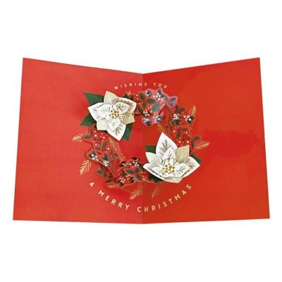 Greeting Life聖誕造型卡片/ 聖誕花圈/ 紅色 