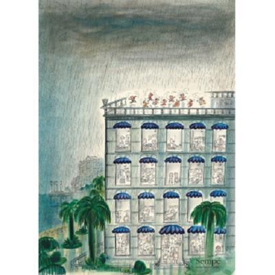 法國 Image Republic 畫報/ 插畫家Sempe系列/ 建築雨 