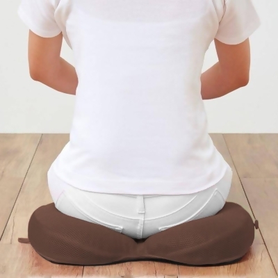 【日本COGIT】GEL涼感透氣蜂巢凝膠 釋壓貝果V型 瑜珈美體坐墊 坐姿矯正美臀墊-黑巧咖(多用款) 