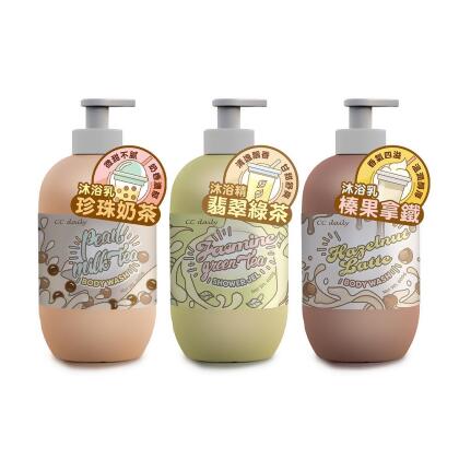 《台塑生醫》CC daily 珍珠奶茶/榛果拿鐵/翡翠綠茶沐浴乳600g*12入/ 珍珠奶茶x4+榛果拿鐵x4+榛果拿鐵x4 