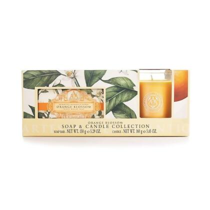 英國 Aromas Artesanales de Antigua 香氛禮盒二入組/ 研磨皂&香氛蠟燭/ 橙花 
