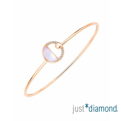 【Just Diamond】18K玫瑰金 粉色浪漫 鑽石手環(3號) 