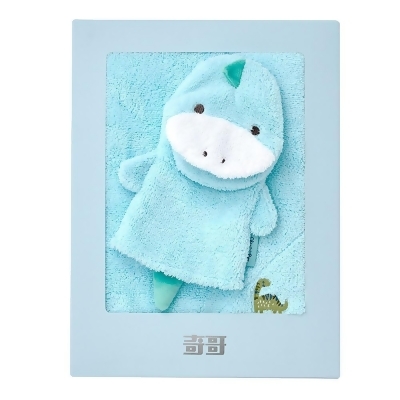 【奇哥】吸濕速乾沐浴禮盒-浴巾+沐浴手套-藍色 