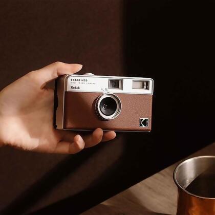 【Kodak 柯達】復古底片相機 Kodak Ektar H35 焦糖棕 半格機 