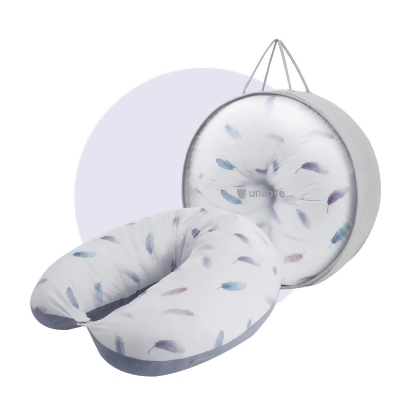 英國 unilove Hopo Mini 攜帶式哺乳枕 (涼感羽毛)/ 涼感浪漫羽毛 