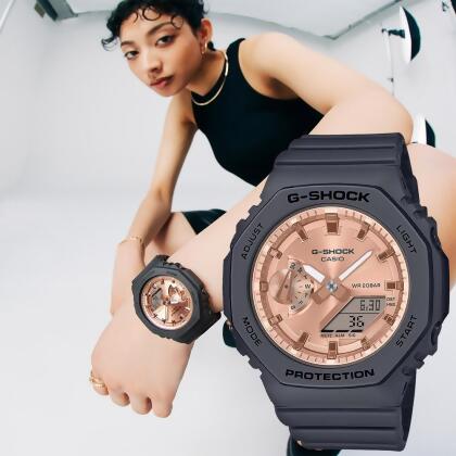CASIO 卡西歐 G-SHOCK ITZY禮志配戴款 粉紅金八角農家橡樹手錶 女錶 GMA-S2100MD-1A 