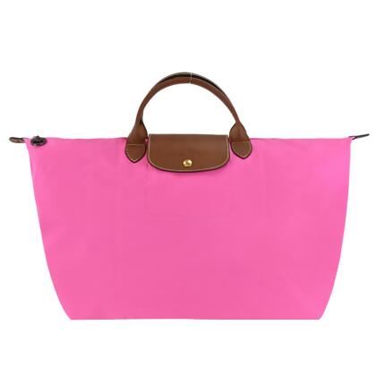 LONGCHAMP LE PLIAGE系列短把再生尼龍摺疊水餃旅行袋(小/多色選)/平行輸入/ 糖果粉