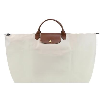 LONGCHAMP LE PLIAGE系列短把再生尼龍摺疊水餃旅行袋(中/多色選)/平行輸入/ 白紙