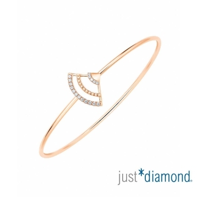 【Just Diamond】18K玫瑰金 永恆之舞 鑽石手環(3號) 