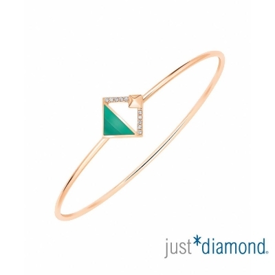 【Just Diamond】18K玫瑰金 絕色魅力 鑽石手環(3號) 
