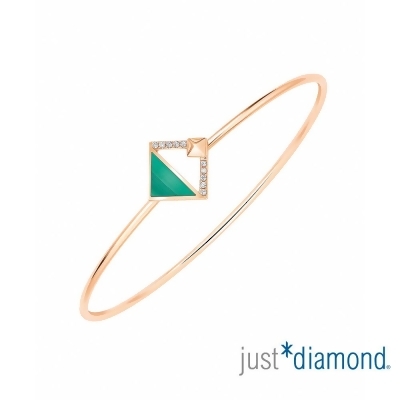 【Just Diamond】18K玫瑰金 絕色魅力 鑽石手環(4號) 