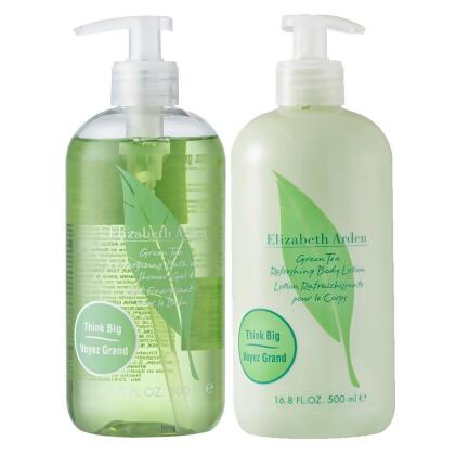 【Elizabeth Arden雅頓】綠茶香水沐浴膠500ml+身體乳500ml 公司貨 