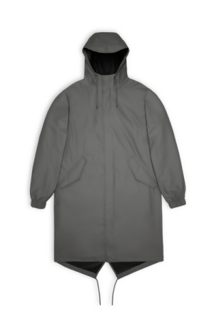 RAINS Fishtail Parka魚尾長版防水外套/ Grey灰色/ S/ AW23 