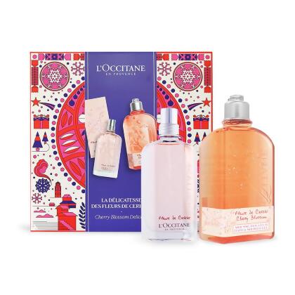 L'OCCITANE 歐舒丹 櫻花香氛沐浴節慶限定禮盒[淡香水+沐浴膠]-平行輸入 