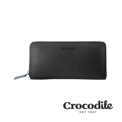 Crocodile/鱷魚皮件/真皮長夾男生皮夾/14卡拉鍊長夾/14卡/Titan2系列/0103-10507-黑色 