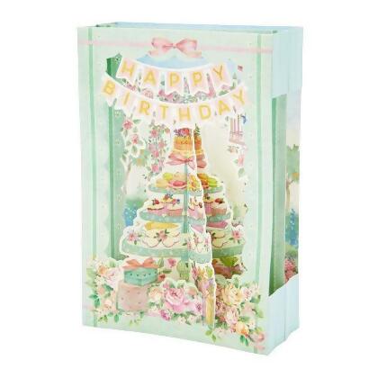 Sanrio生日卡片/ 195-3/ 藍箱型裡的派對 