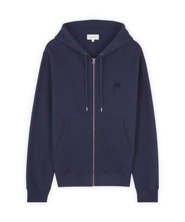 MAISON KITSUNÉ 午夜藍變化狐狸頭LOGO舒適連帽外套/中性/XXL 