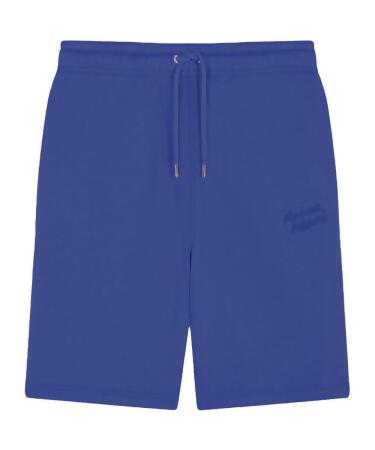 MAISON KITSUNÉ 風暴藍手繪LOGO經典抽繩運動短褲/中性/M 