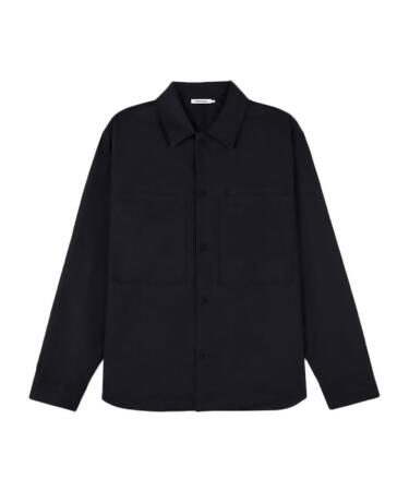 MAISON KITSUNÉ 海軍藍丹寧工裝襯衫式外套/中性/ XL 