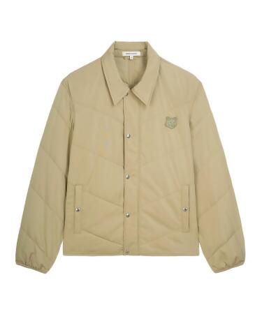 MAISON KITSUNÉ 杏色變化狐狸頭衍縫外套/中性/ S 