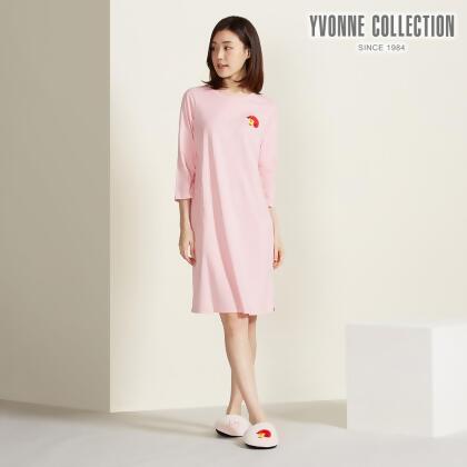 YVONNE COLLECTION莎莉棒球繡花七分袖洋裝(LINE FRIENDS) 