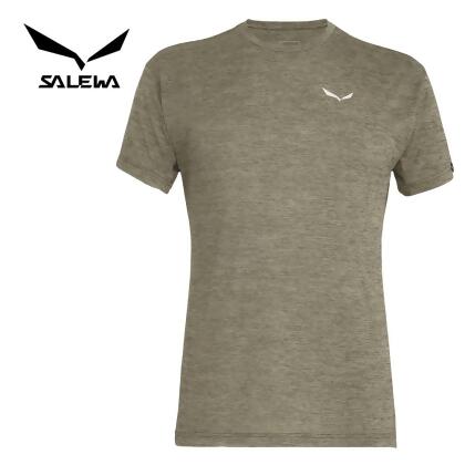 【SALEWA 義大利】PUEZ MELANGE DRY T-SHIRT 男 運動上衣｜吸濕快乾透氣排汗衣 短袖運動T恤/ 深橄欖 (5286)/ 52 / XL 