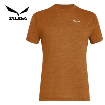 【SALEWA 義大利】PUEZ MELANGE DRY T-SHIRT 男 運動上衣｜吸濕快乾透氣排汗衣 短袖運動T恤/ 焦橙色 (4536)/ 52 / XL 