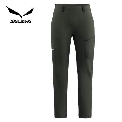 【SALEWA 義大利】PUEZ HEMP DURASTRETCH PANT 女 多功能長褲｜夏季登山健行褲 工裝褲/ 深橄欖綠 (5280)/ 44 / M 
