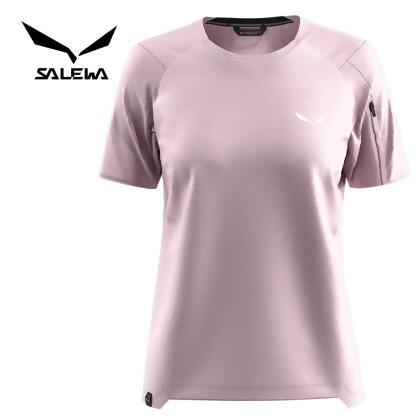 【SALEWA 義大利】PUEZ MERINO HYBRID T-SHIRT 女 夏季短袖羊毛排汗衣｜排濕溫控運動上衣/ 粉紅色 (6590)/ 40 / XS 