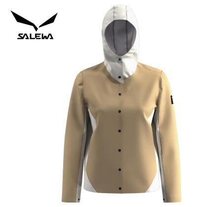 【SALEWA 義大利】FANES HEMP POWERTEX 3L JACKET 女 防水外套｜夏季高性能防風防水夾克/ 流沙色/7260 (7181)/ 44 / M 