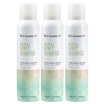 《台塑生醫》Dr's Formula 510淨油蓬鬆乾洗髮噴霧180ml*3入/ 晨霧淡香x3 