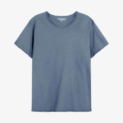Bread & Boxers Crew-Neck relaxed 有機棉男用不收邊T/ 菸灰藍/ XS 