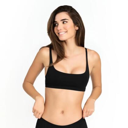 Bread & Boxers Soft Bra 舒適有機棉女用無鋼圈內衣/ 黑/ XS 