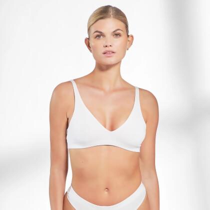 Bread & Boxers Triangle Bra 舒適有機棉女用三角內衣/ 白/ XS 
