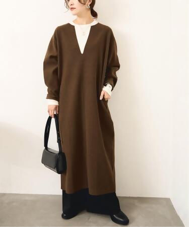 JS/Woollike keyneck Wface OP/洋裝/棕色(020)/FREE 