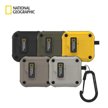 National Geographic Rugged Bumper耳機保護殼/ AirPods4/ 自動開蓋/ 卡其 