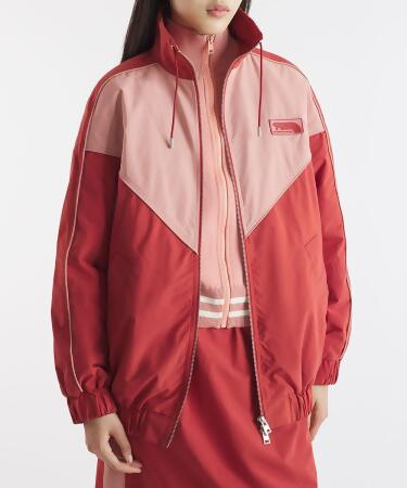 MAISON KITSUNÉ 鳳仙花粉紅疾行狐狸LOGO輕量外套_女/ M 