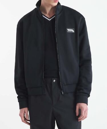 MAISON KITSUNÉ 寧靜黑疾行狐狸LOGO科技棉運動外套_男/ M 