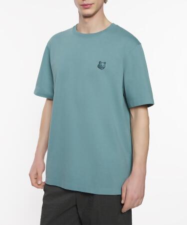 MAISON KITSUNÉ 塞納河藍變化狐狸頭LOGO舒適短TEE/_中性/男/ M 