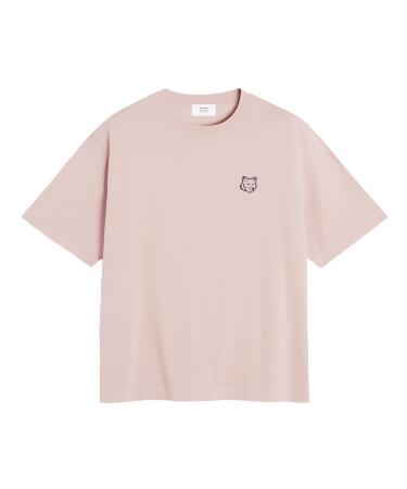 MAISON KITSUNÉ 玫瑰土色變化狐狸頭LOGO寬鬆短TEE_中性/男/ L 